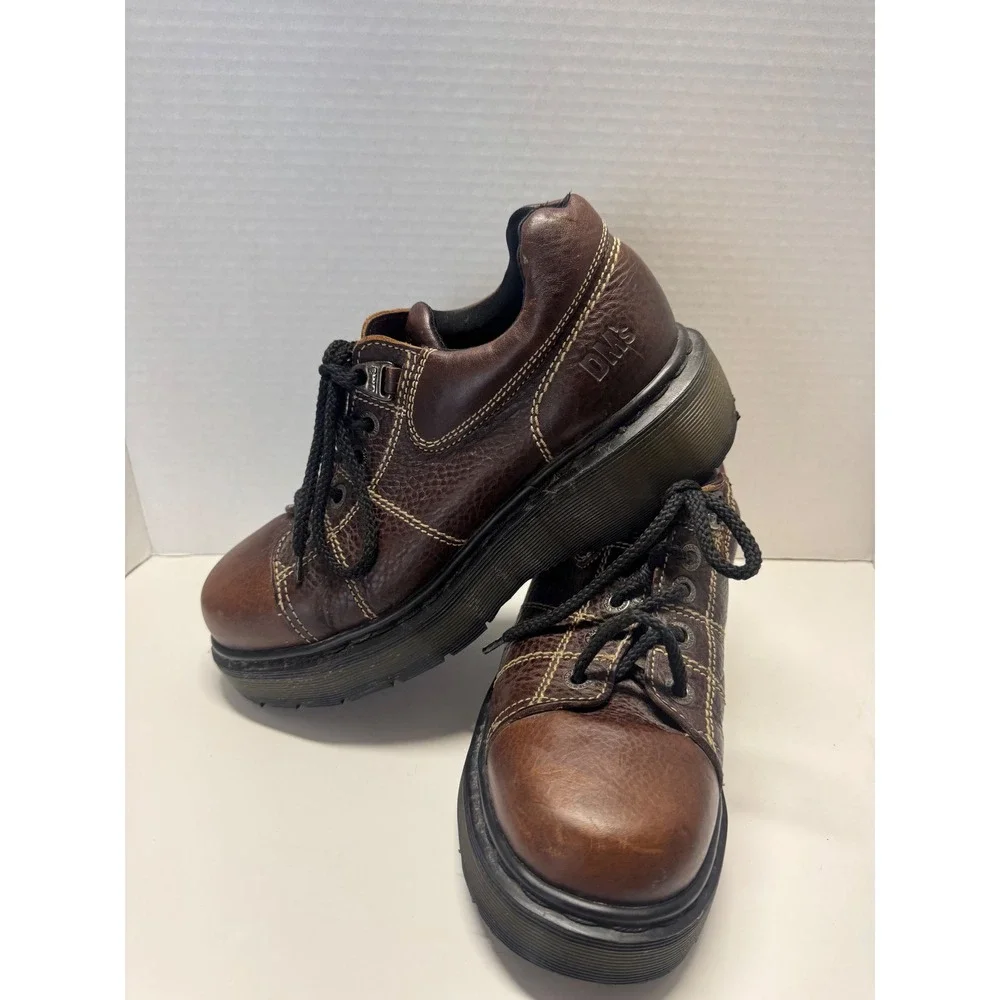 Dr. Martens 8678 Vintage Made in England Brown Leather Platform Shoes‎ Mens 7